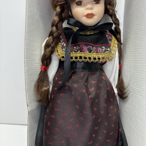German Collectible Doll 13" Porzellan Puppe Porcelain Girl Doll - Picture 3 of 15